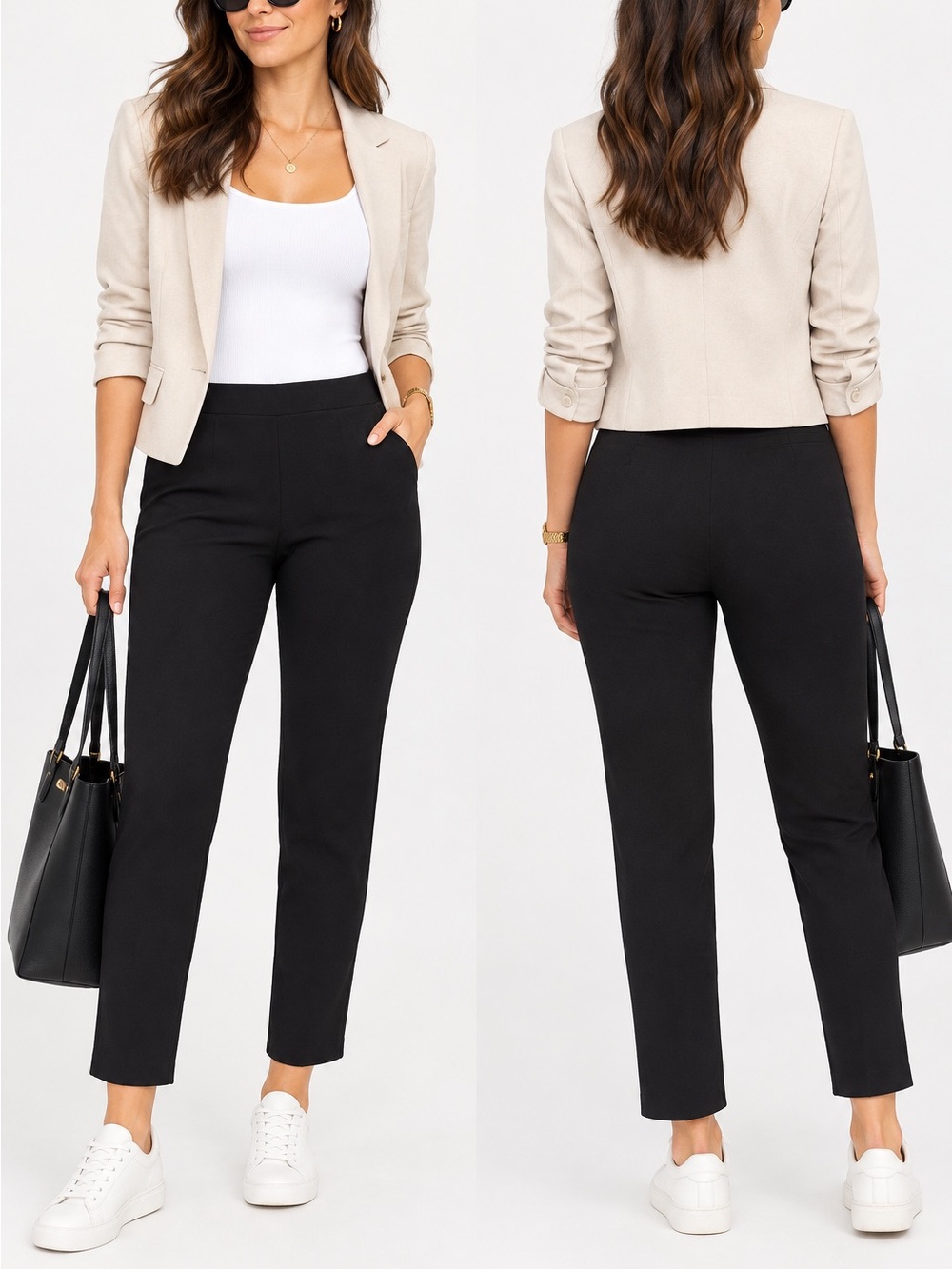Spanx On-the-Go Polished Ankle Slim Straight Pants Size Medium Minimalist